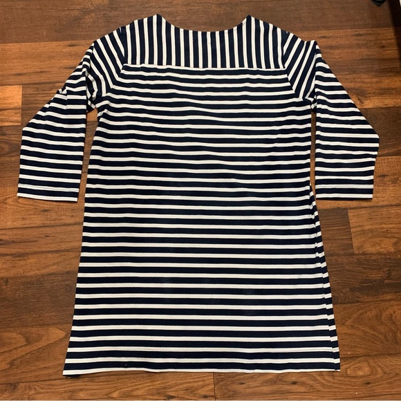 Free Assembly XXL  Blue/White Women's Striped Super Soft Mini T-Shirt Dress - Picture 5 of 10
